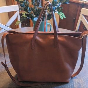 Madewell• Camel Leather Transport Tote